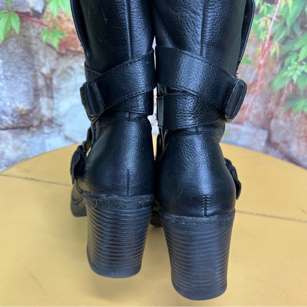 BOC Black Leather Mid Calf Buckle Boots, 9.5/41 EU - Picture 7 of 11